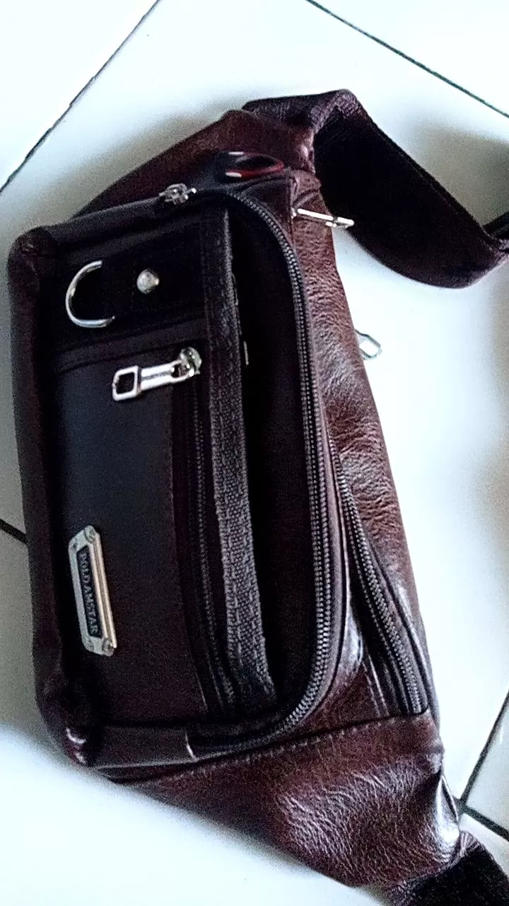 Polo Amstar Compact Waistbag Pria Multifungsi Kulit - Foto ulasan pembeli