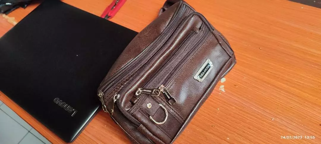Polo Amstar Compact Waistbag Pria Multifungsi Kulit - Foto ulasan pembeli