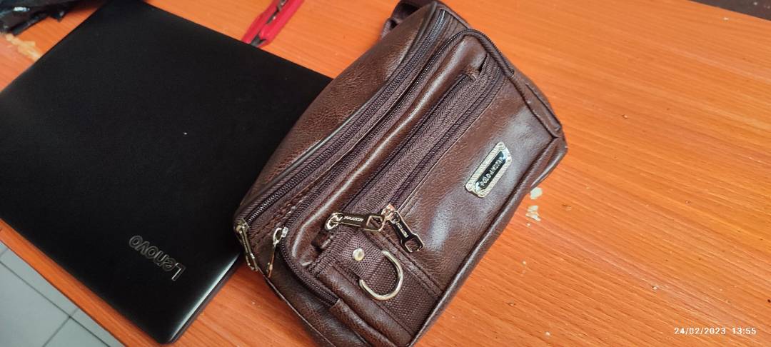 Polo Amstar Compact Waistbag Pria Multifungsi Kulit - Foto ulasan pembeli