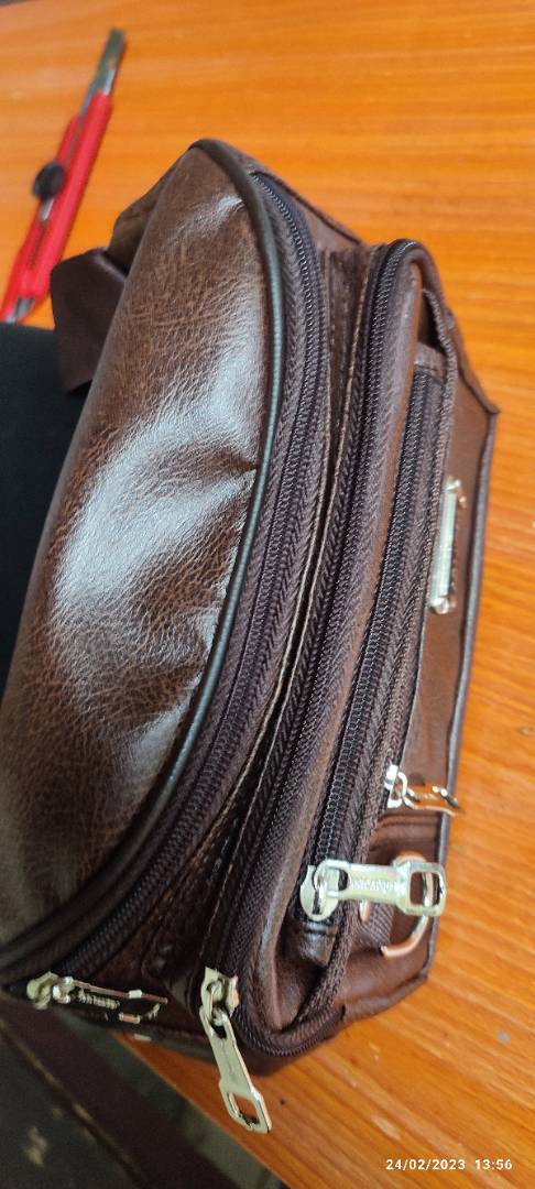 Polo Amstar Compact Waistbag Pria Multifungsi Kulit - Foto ulasan pembeli