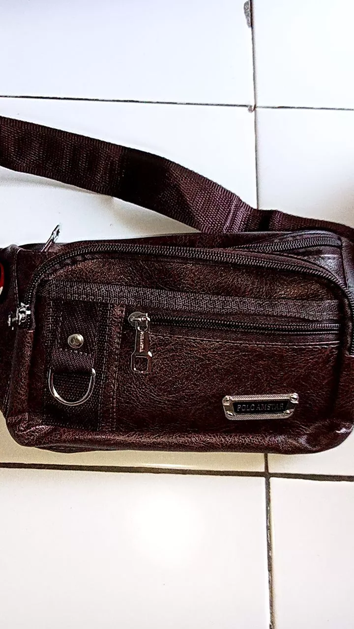 Polo Amstar Compact Waistbag Pria Multifungsi Kulit - Foto ulasan pembeli