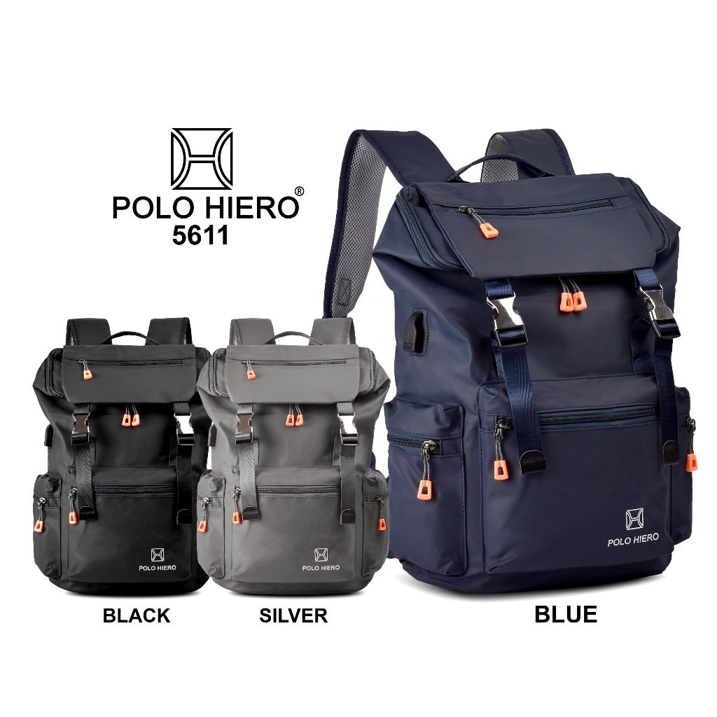 POLO HIERO Tas Ransel Polo Hiero 5611 Tas Backpack Serut Pria - foto 1 dari 10