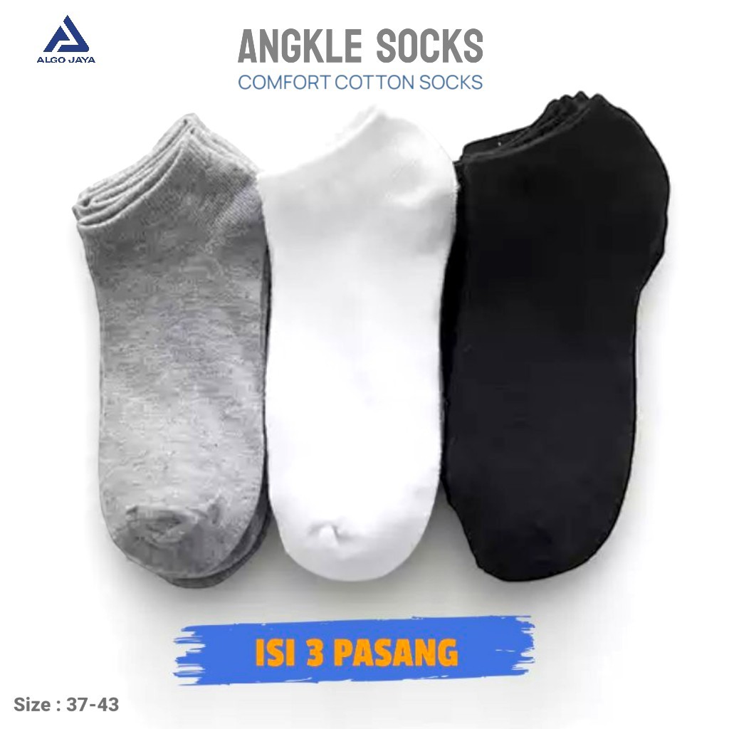 PAKET 3 PASANG KAOS KAKI PENDEK MATAKAKI PRIA WANITA DEWASA - foto 1 dari 10