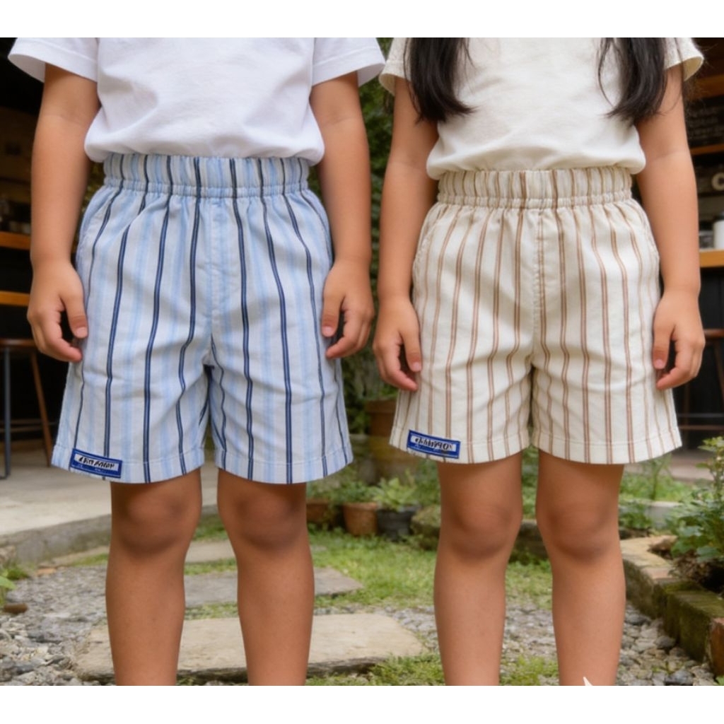 paket hemat 3 pcs celana anak motif stripe untuk laki-laki dan perempuan unisex usia 1-7 tahun - foto 5 dari 10