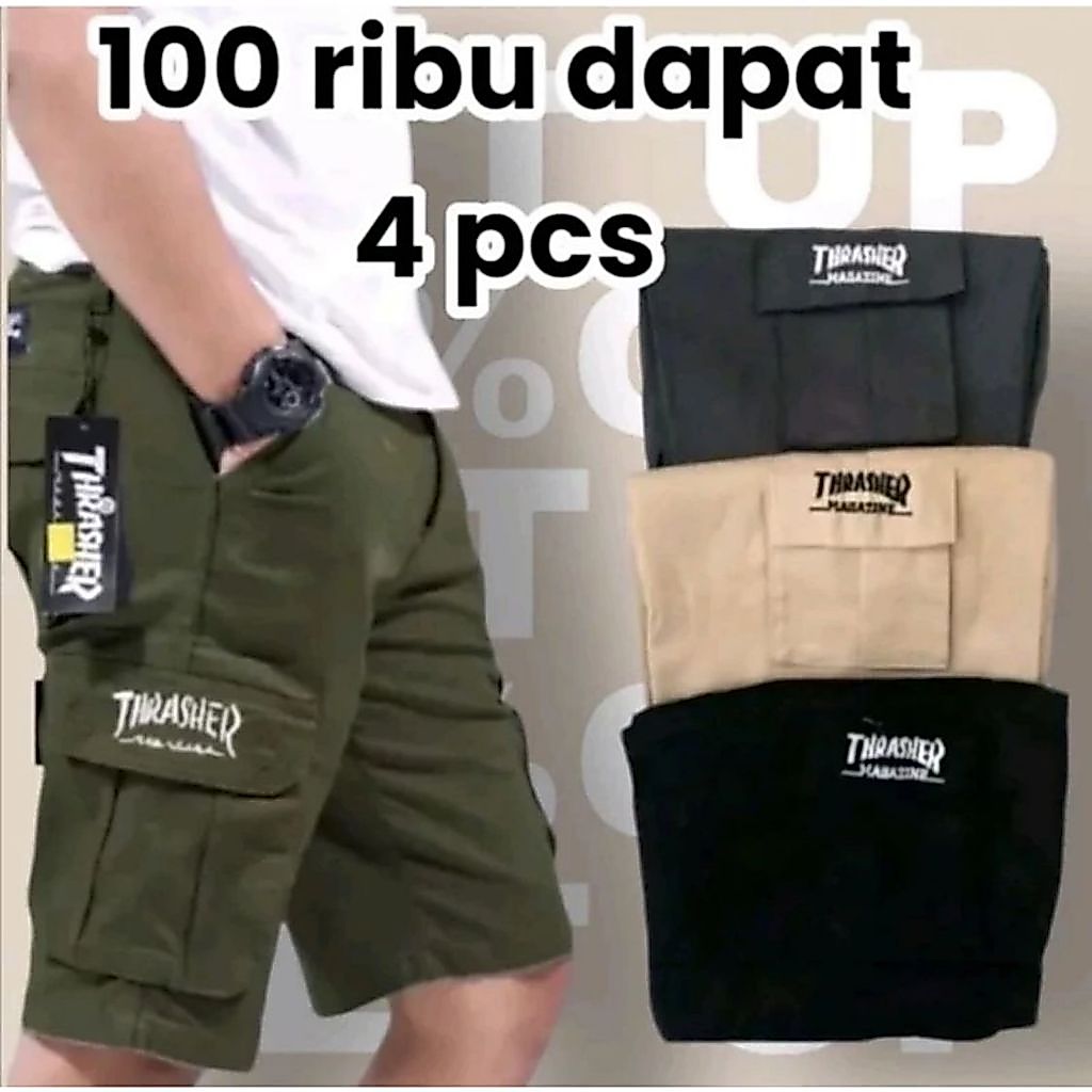 PAKET ( HEMAT ) CARGO PENDEK ( 90 RIBU DAPAT 4 CELANA) BORDIR - foto 1 dari 10
