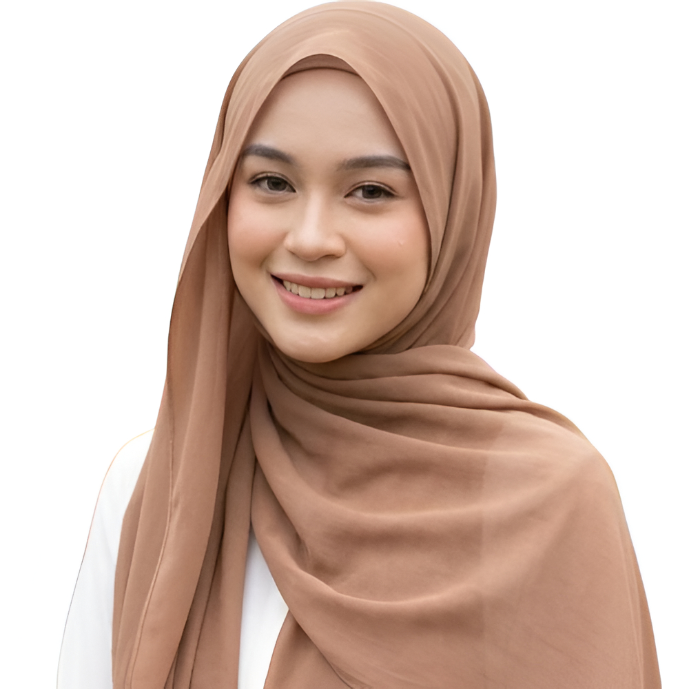 Pashmina Ceruty Babydoll Polos Adem Nyaman - foto 1 dari 10