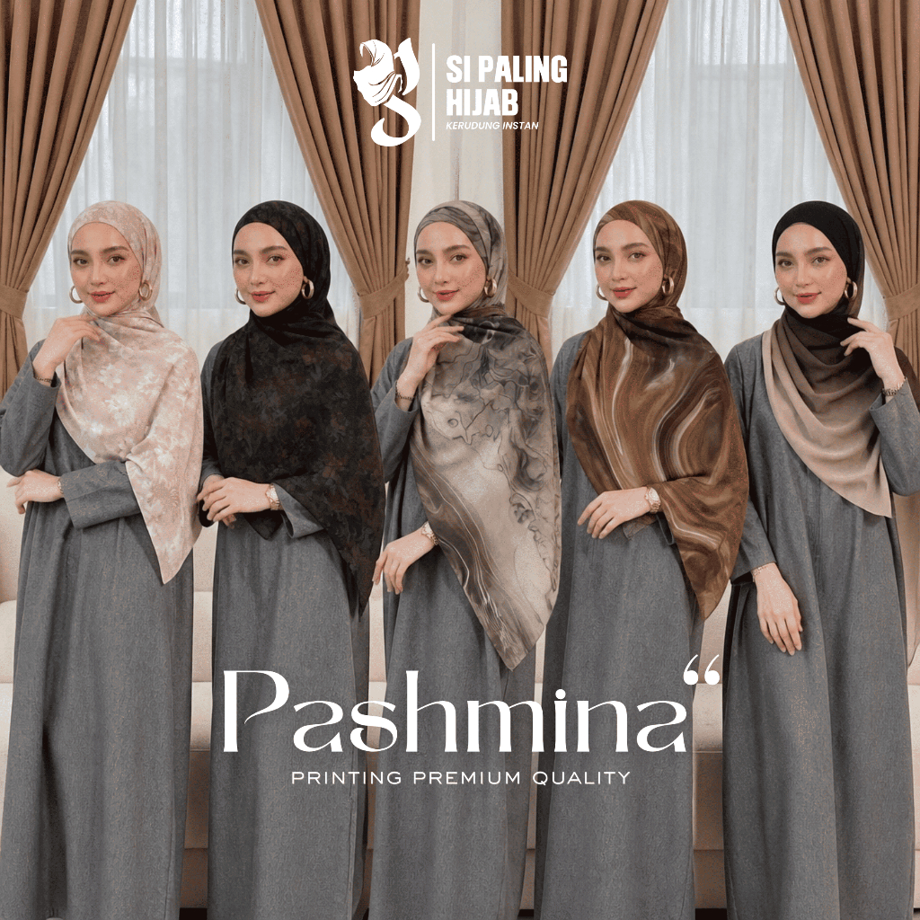 Pashmina Ceruty Premium Ombre Shawl Hijab Wanita - foto 1 dari 10