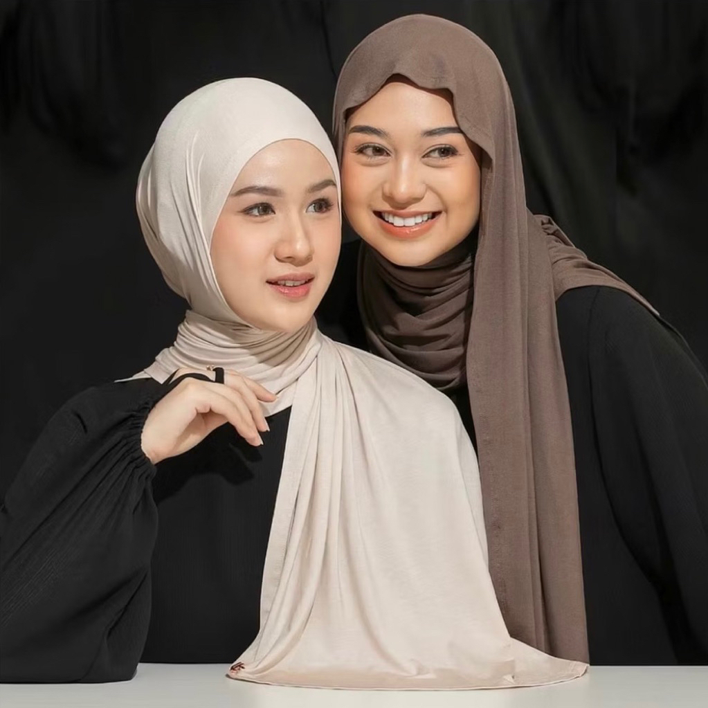 Pashmina Kaos Rayon Tencel Premium Free Poucth - foto 1 dari 10
