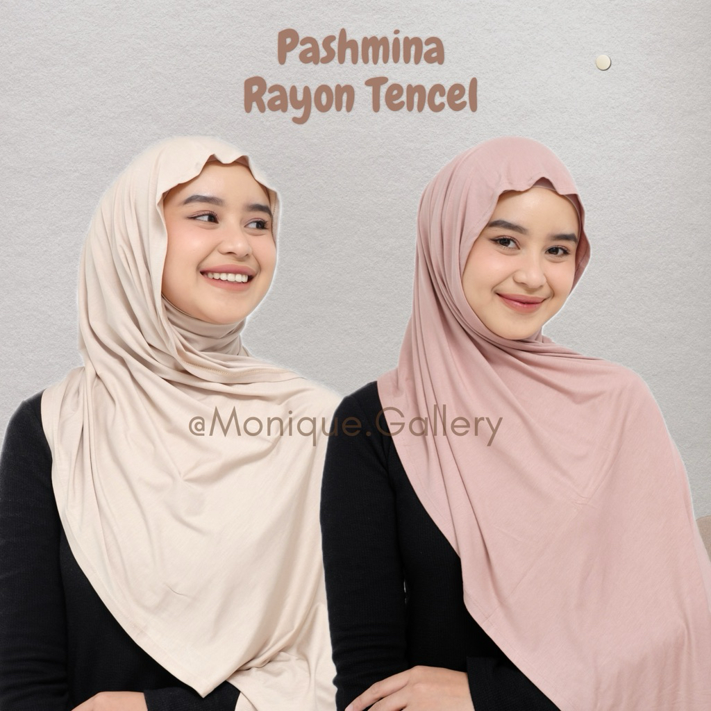 Pashmina kaos RAYON TENCEL premium FREE POUCH - foto 1 dari 10