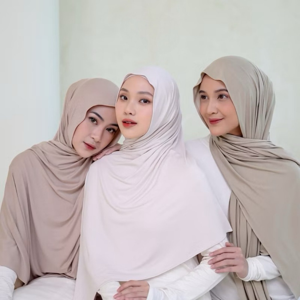 Pashmina Kaos Rayon Premium Adem Stretch 180x75 - foto 1 dari 10