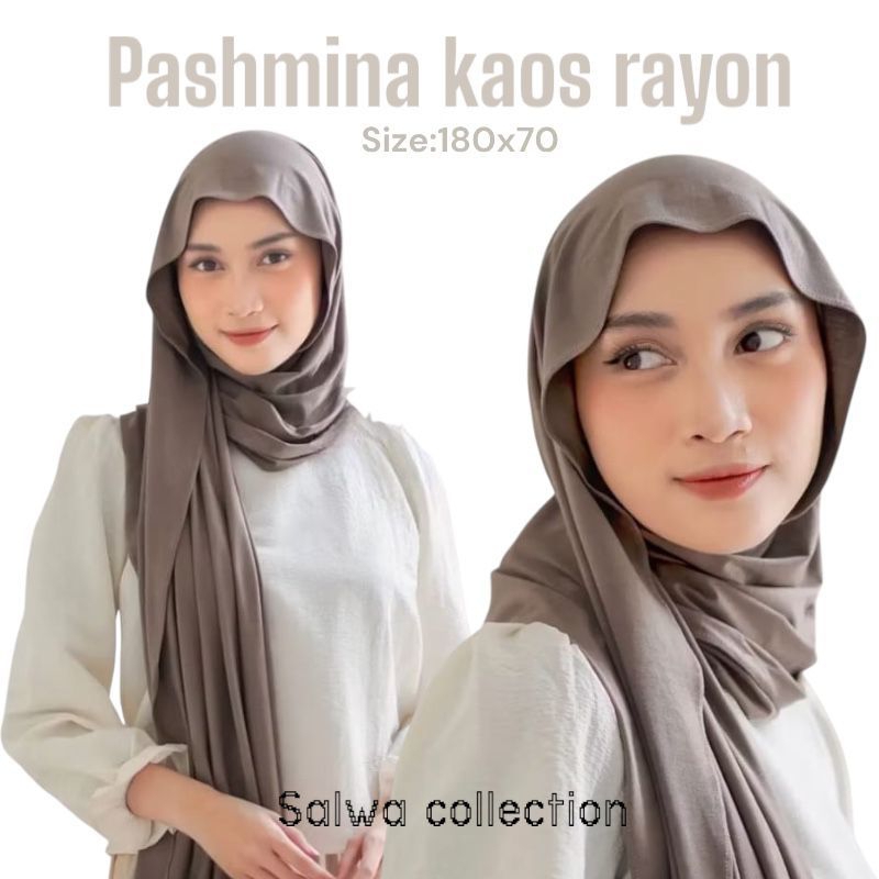 Pashmina Kaos Rayon Premium Korean Hijab 180x70 - foto 1 dari 10