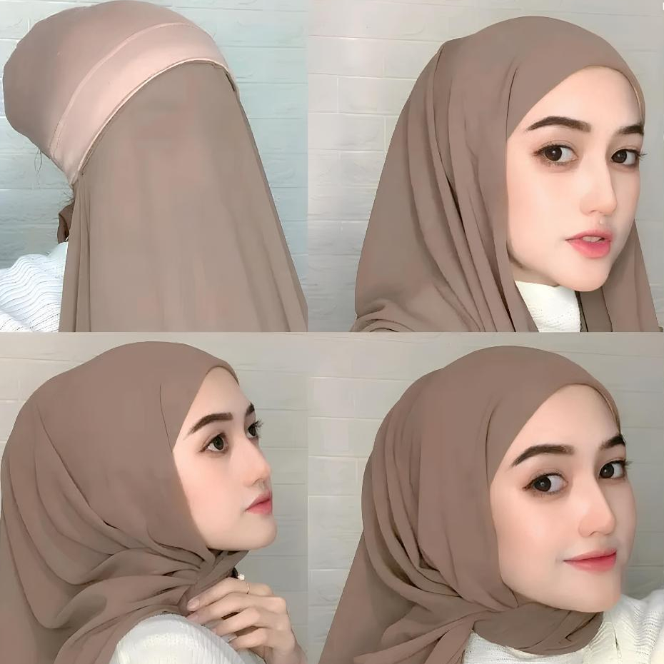 Pashmina Inner 2in1 Ceruty Babydoll By R2 - foto 1 dari 10