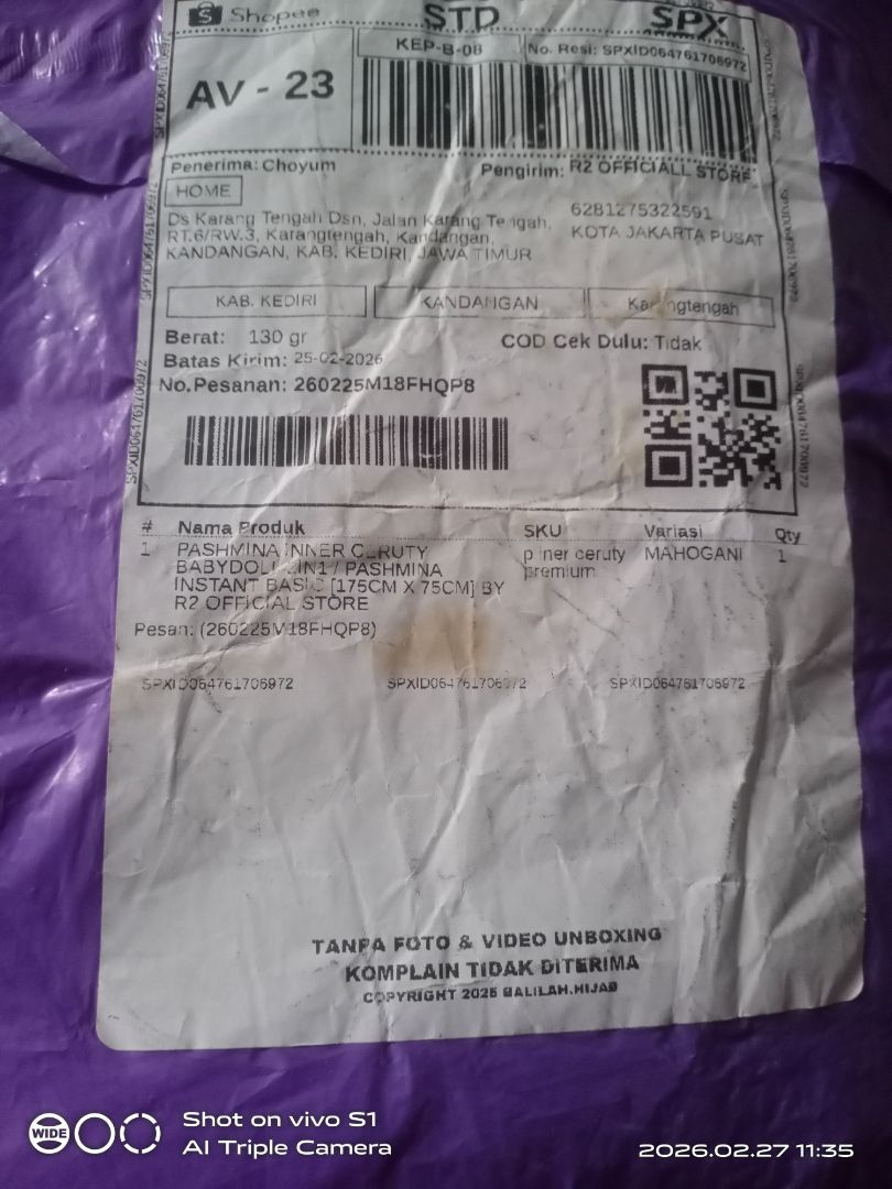 Pashmina Inner 2in1 Ceruty Babydoll By R2 - foto 4 dari 10, safa.luna_ihsani