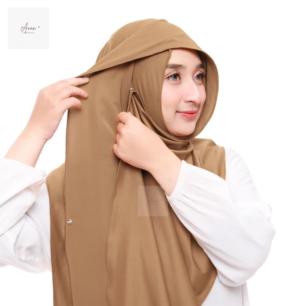 Pashmina Inner Kancing/Pasmina Rapunzel Kancing Menutup Leher Jersey Premium - foto 1 dari 10