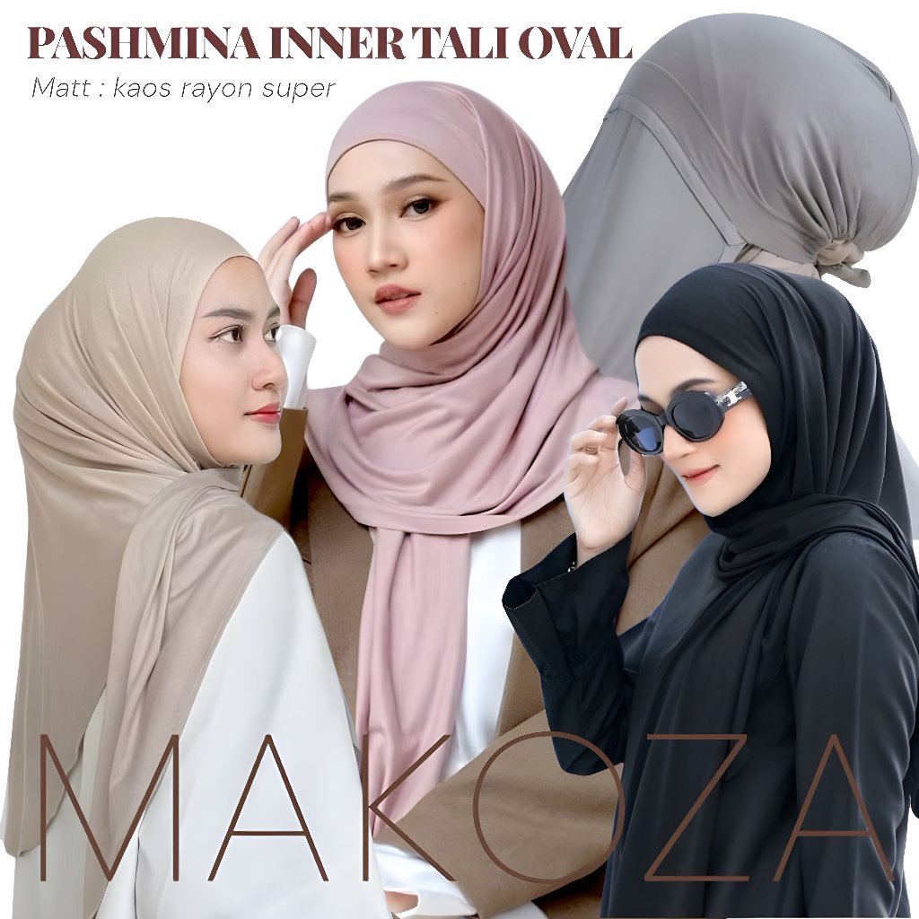 PASHMINA INNER OVAL TALI KAOS RAYON SUPER || KERUDUNG PASHMINA OVAL - foto 1 dari 10