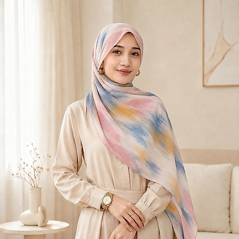 Pashmina Printing Sublime Hijab Jilbab Motif Ceruty Babydoll Premium 180x70 - Nyaman & Elegan - foto 1 dari 10