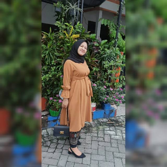 Pashmina Rayon Tencel Adem Elegant Casual - Foto ulasan pembeli