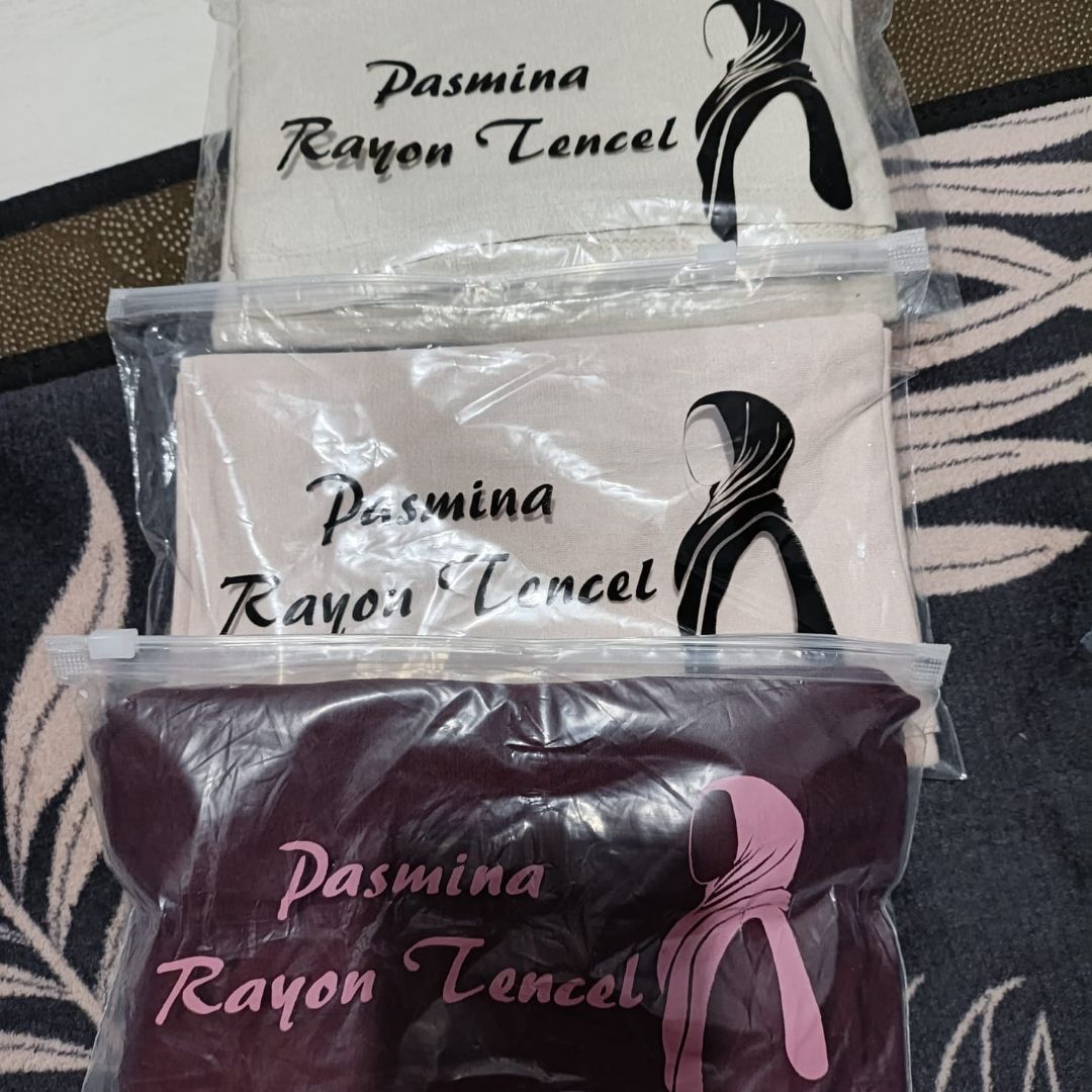 Pashmina Tencel Rayon Premium || Pashmina Tencel shawl rayon - foto 6 dari 10