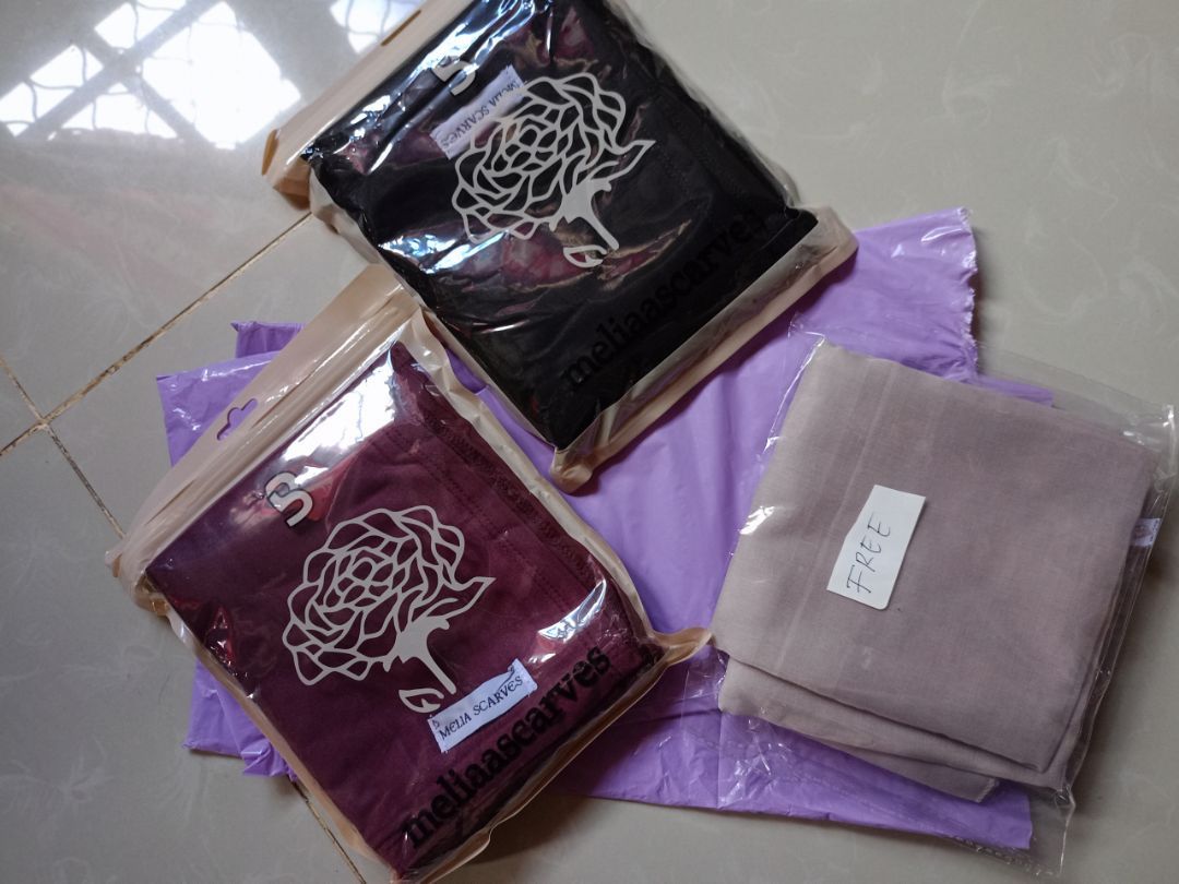 Pasmina Kaos Rayon Super Premium (Free Pouch) - Foto ulasan pembeli
