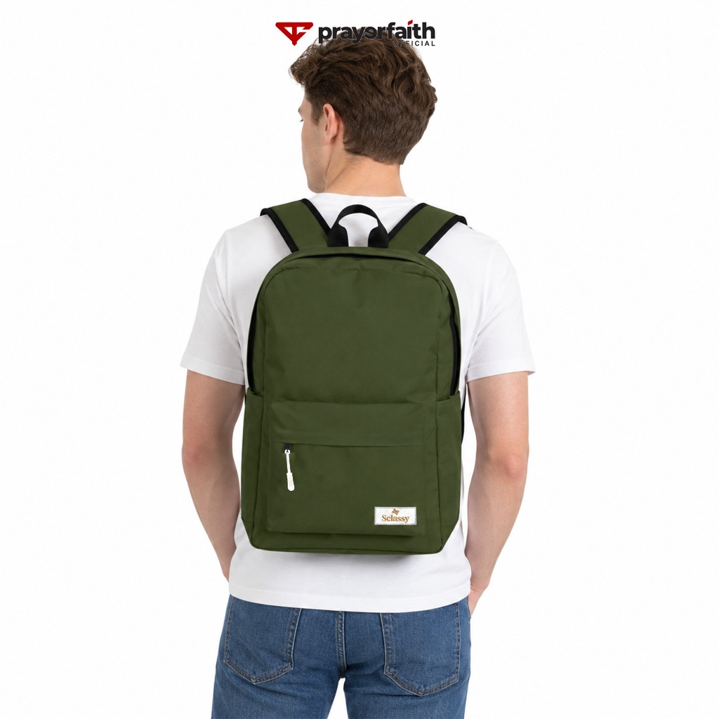 PRAYERFAITH - Tas Ransel Pria Wanita Premium Original Fashionable, Ringan & Kapasitas Besar - foto 1 dari 10