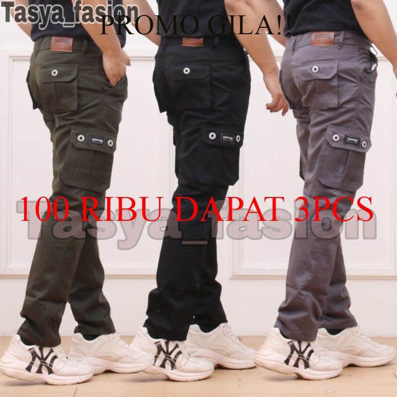 PROMO!! 100 Rb Dapat 4 Pcs YANG LAGI HITS Celana Cargo Panjang Pria Army Loreng Ufc Venum Mma Pantai Gym Lari Fitnes - foto 1 dari 10