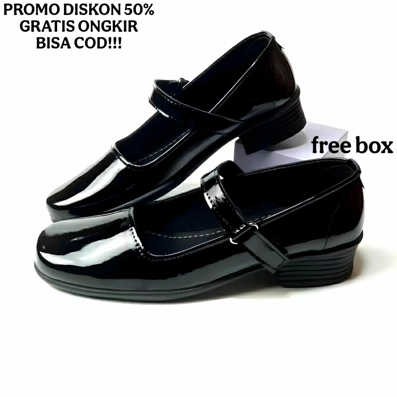 PROMO Sepatu Pantofel Wanita Hitam Diskon Nyaman - foto 1 dari 10