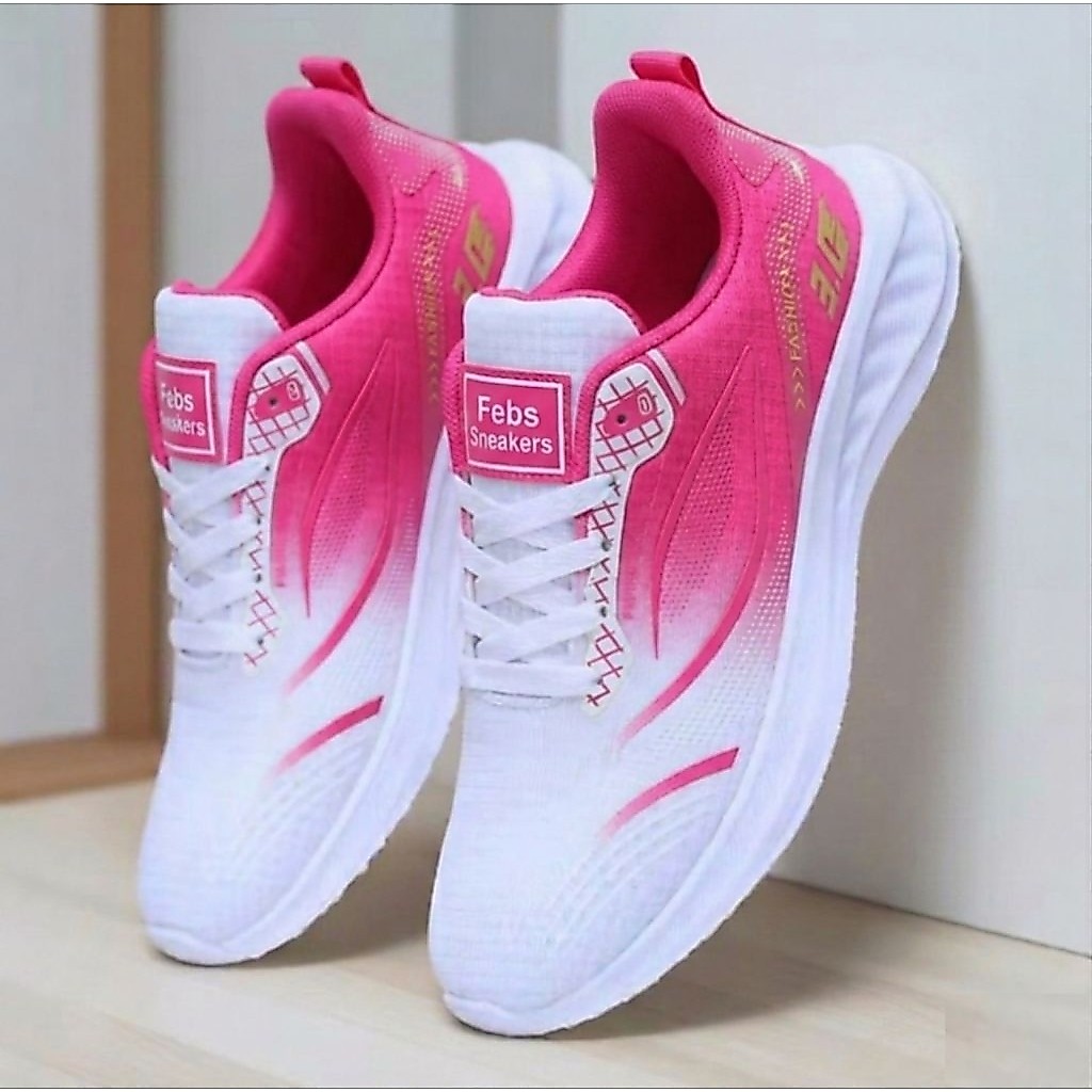 Promo.!! Sepatu Sneakers Cewek Sepatu Olahraga Simpel Dan Ringan Model Run Wanita - foto 1 dari 10