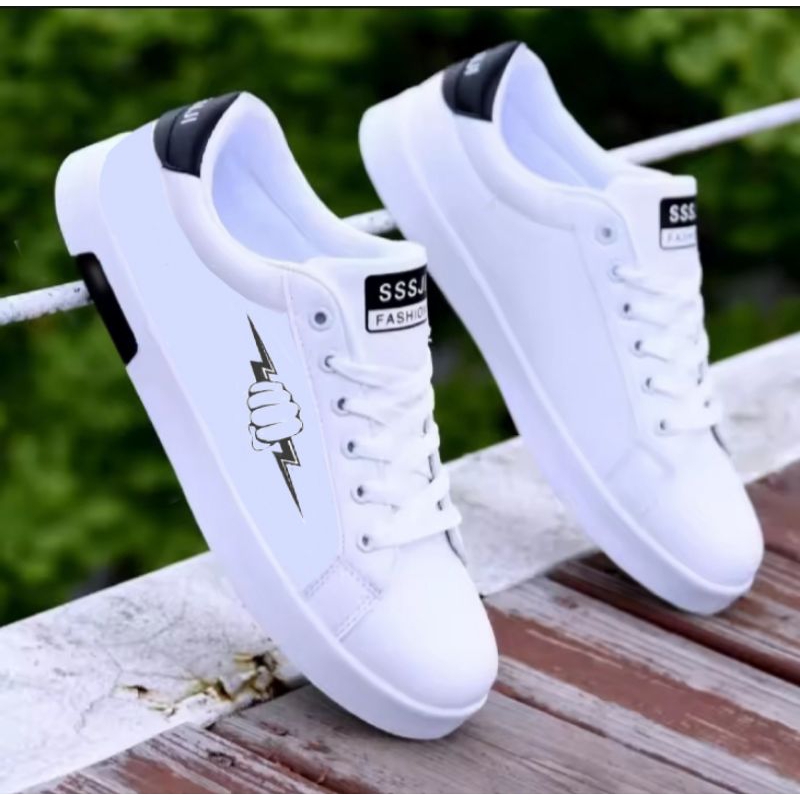 PROMO SEPATU SNEAKERS PUTIH PRIA & WANITA TERBARU - foto 1 dari 10