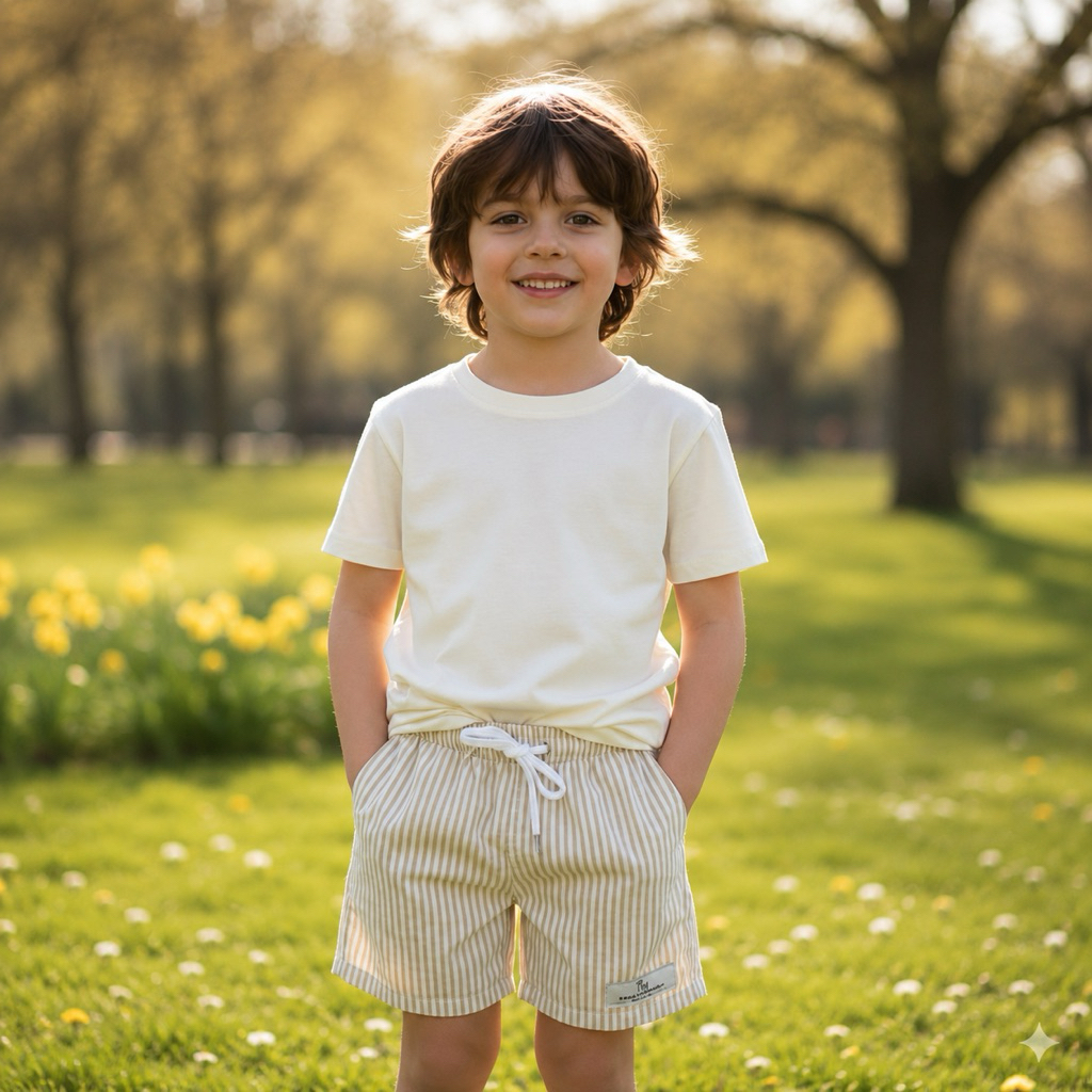 PUMO- Celana Pendek Anak Laki Laki Dan Perempuan 1-7 Tahun | Celana Strip anak I Celana Harian I Celana Unisex - foto 1 dari 10