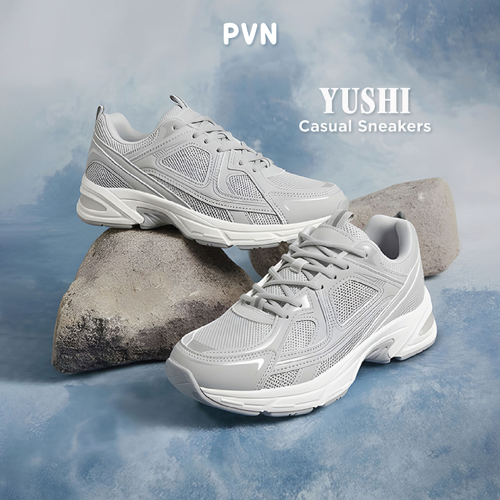 PVN Yushi Sepatu Sneakers Wanita Sport Shoes Pink Grey Cream 338 - foto 2 dari 10, delimaekarizkianti
