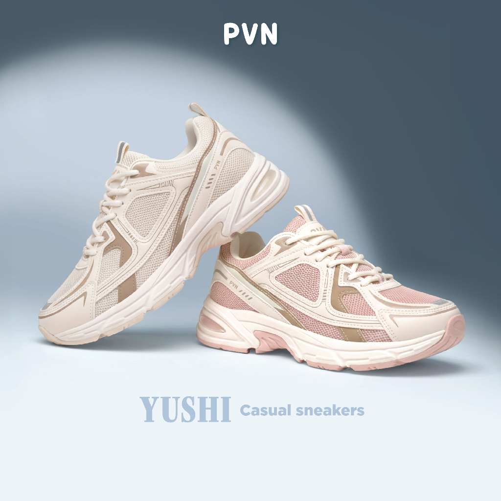 PVN Yushi Sepatu Sneakers Wanita Sport Shoes Pink Grey Cream 338 - foto 5 dari 10, delimaekarizkianti