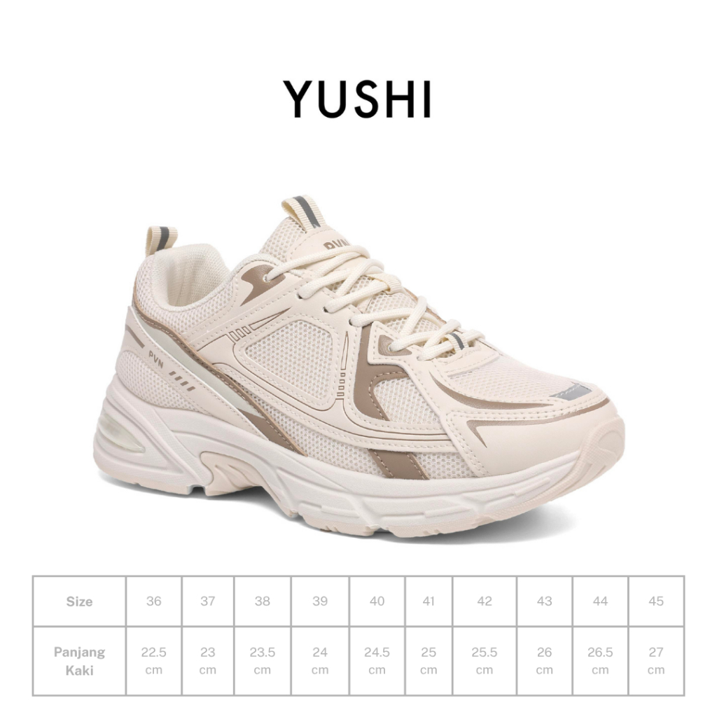 PVN Yushi Sepatu Sneakers Wanita Sport Shoes Pink Grey Cream 338 - foto 10 dari 10, delimaekarizkianti