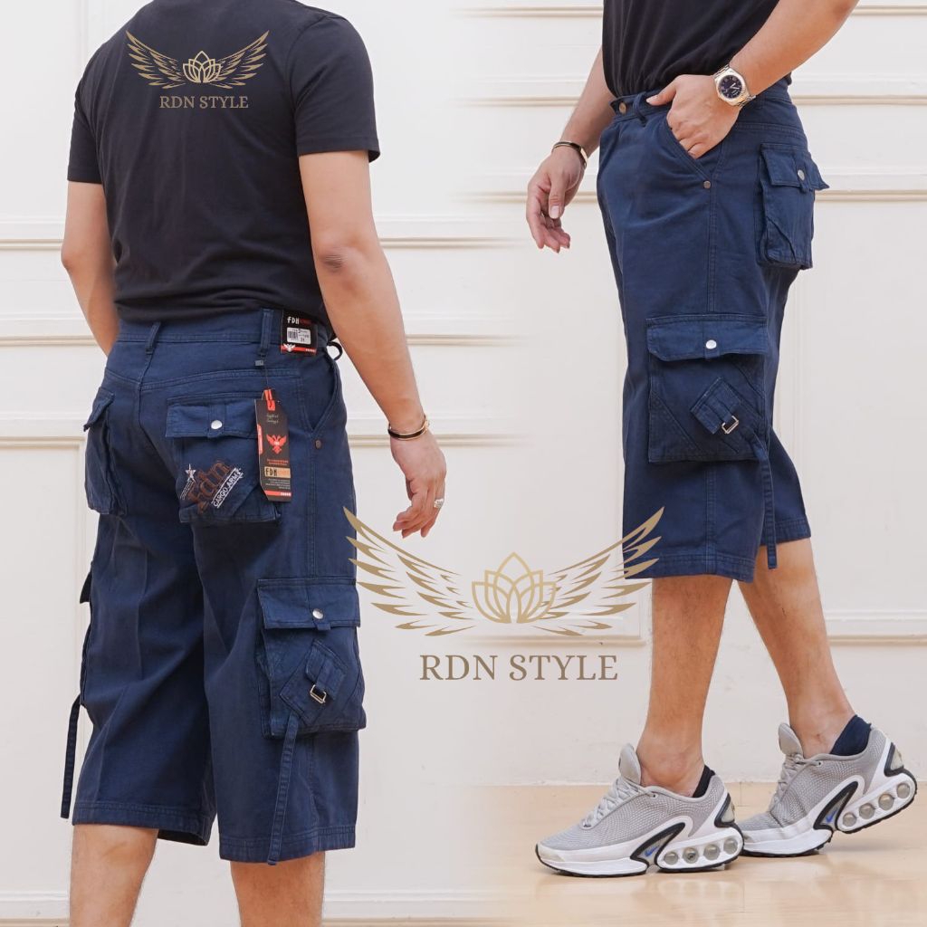 RDN STYLE Celana Cargo Pendek Semi Jeans 27-38