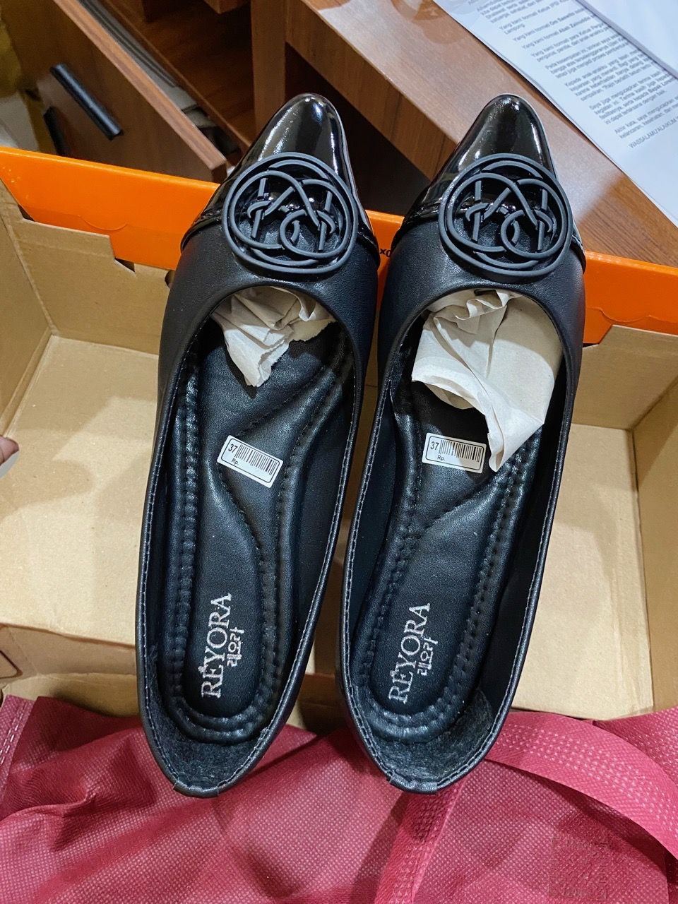 RÈYORA Sepatu Flat Shoes Kerja Balet Wanita Korea MAUDY - Foto ulasan pembeli
