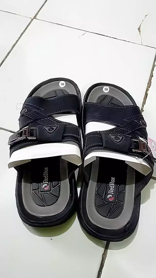 RedRox Sandal Pria Slop Kulit Terbaru Greeks - Vort 02 - Foto ulasan pembeli