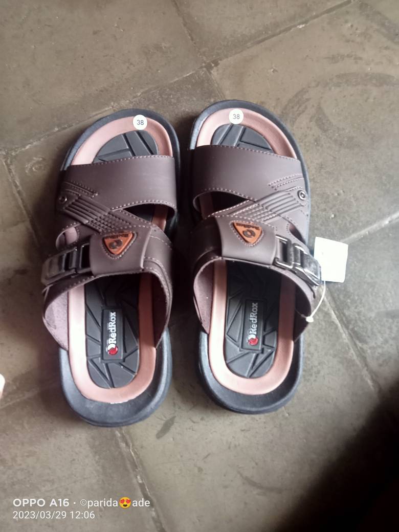 RedRox Sandal Pria Slop Kulit Terbaru Greeks - Vort 02 - Foto ulasan pembeli