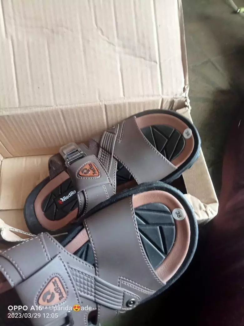 RedRox Sandal Pria Slop Kulit Terbaru Greeks - Vort 02 - Foto ulasan pembeli