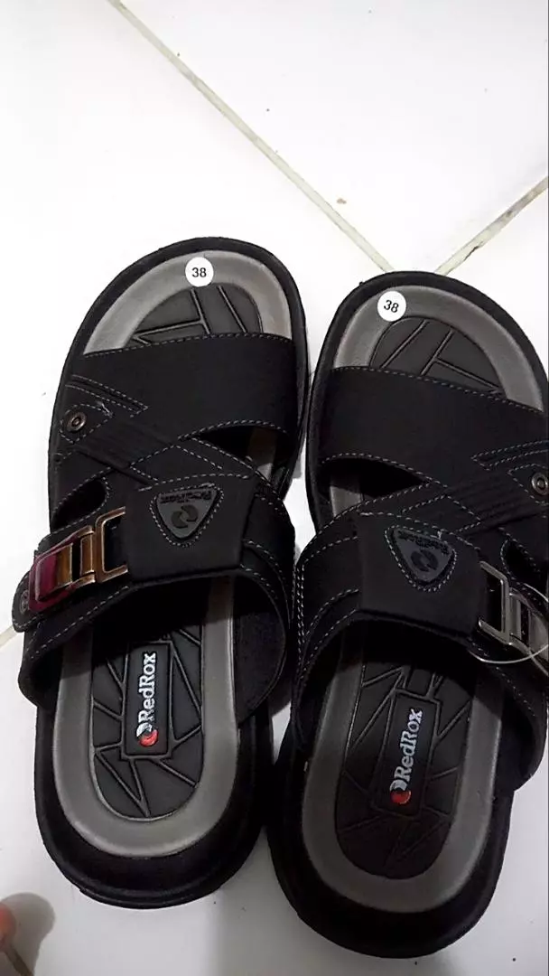 RedRox Sandal Pria Slop Kulit Terbaru Greeks - Vort 02 - Foto ulasan pembeli