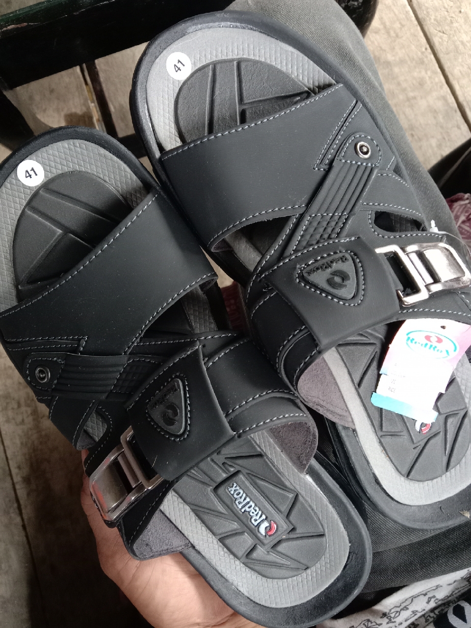 RedRox Sandal Pria Slop Kulit Terbaru Greeks - Vort 02 - Foto ulasan pembeli