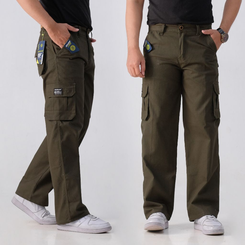 RIVERLINE19 -Celana Cargo Panjang Pria Dewasa -loose fitt Reguler Premium