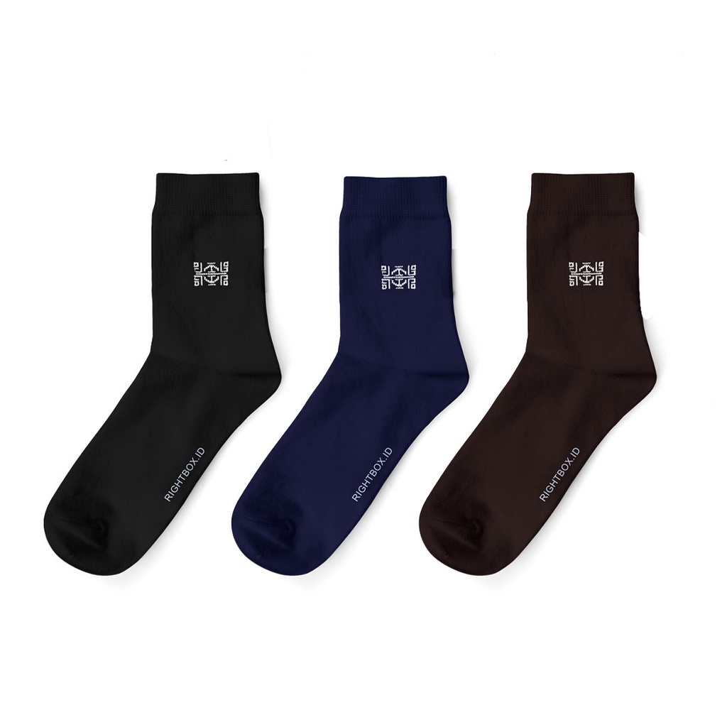 Rightbox, Kaos Kaki Kerja Pria Pendek Setengah Betis Motif Minimalis - foto 1 dari 10