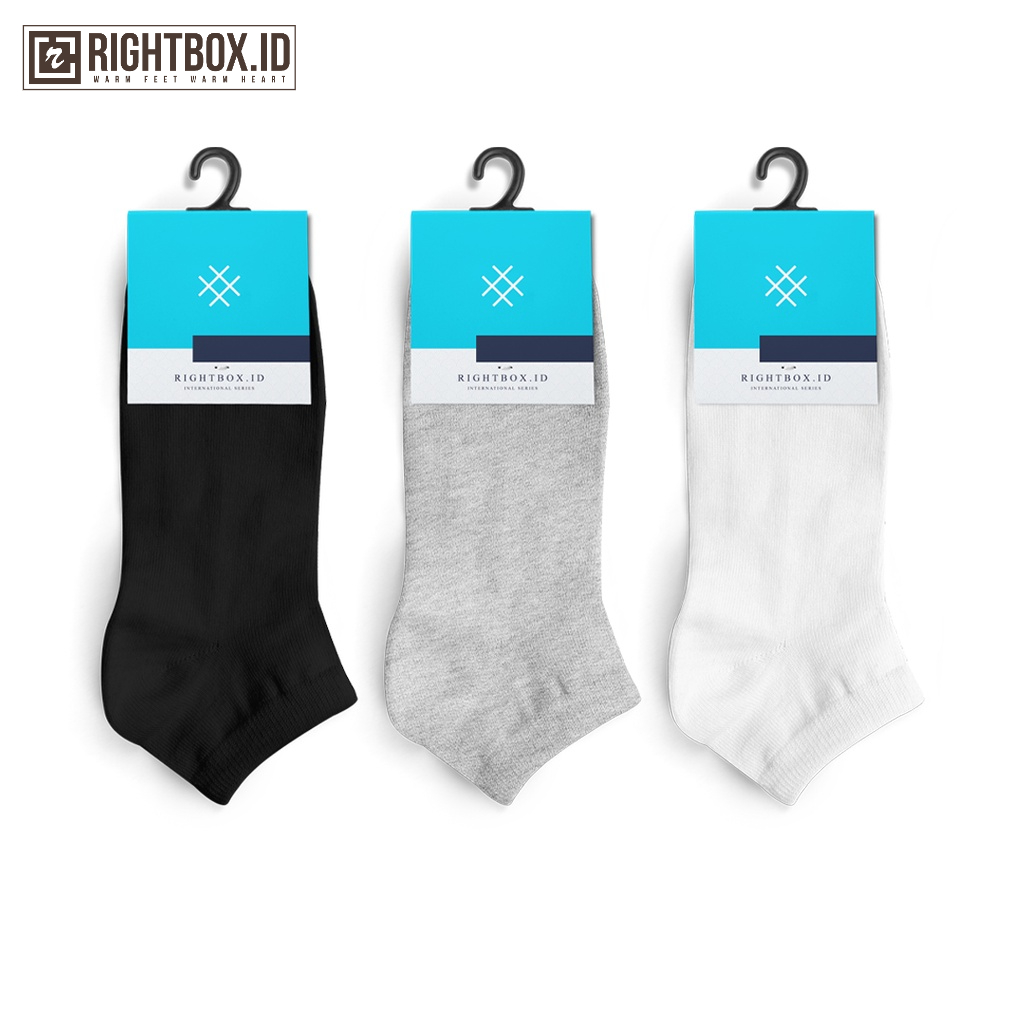 RIGHTBOX ID - Kaos Kaki Pendek Polos Semata Kaki Ankle Socks Premium Pria Wanita Dewasa Fit 37 -43 - foto 1 dari 10