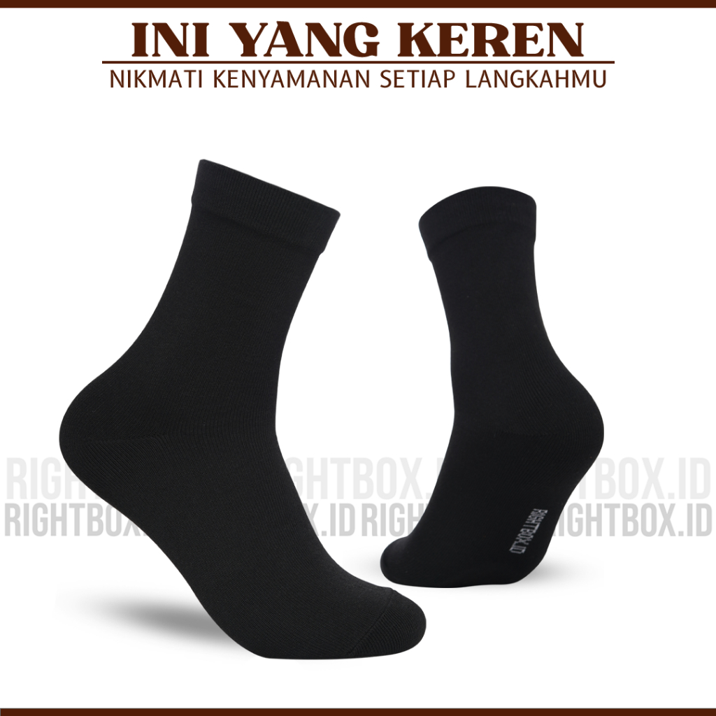 Rightbox ID, Kaos Kaki Pria, Kantor Polos, Pendek Setengah Betis, One Size Dewasa - foto 1 dari 10