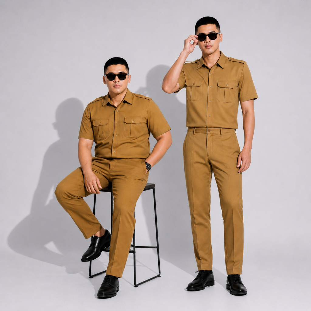 TAHEERA Seragam PNS Pemda Pria - Baju PDH ASN Pegawai Negeri Baju Guru Resmi - foto 1 dari 10