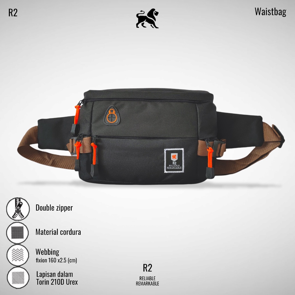 Tas Pinggang Pria R2 006 Unisex 4 Kompartemen - foto 1 dari 10