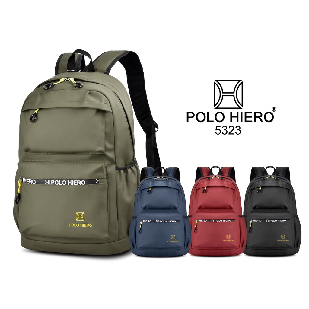 Tas Polo Hiero 5323 Tas Ransel Waterproof Tas Sekolah Unisex Fashion - foto 1 dari 10