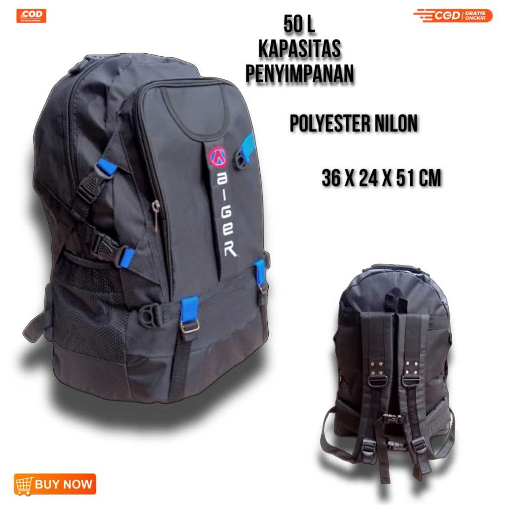 Tas Ransel Unisex 50L-55L Diskon Warna Merah - foto 4 dari 10