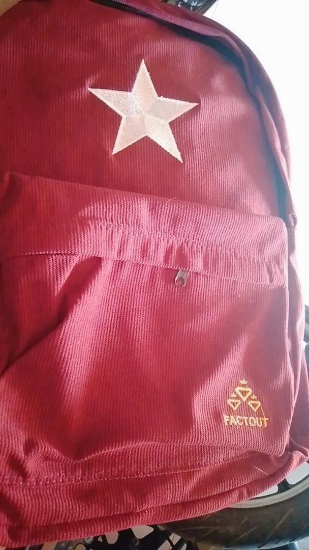 Tas Ransel Corduroy Unisex Bintang dengan Slot Laptop 15 Inci - Foto ulasan pembeli