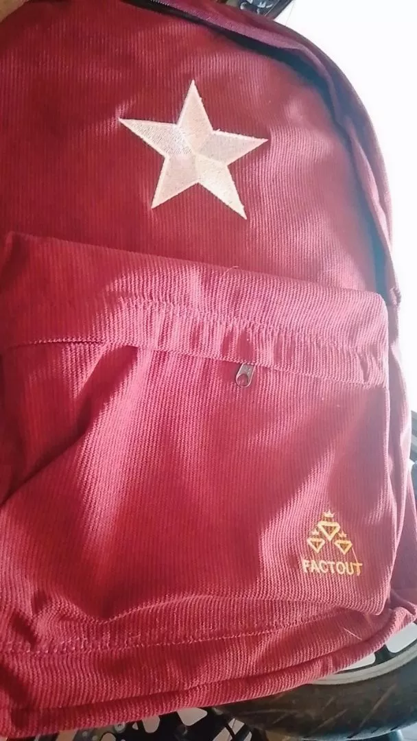 Tas Ransel Corduroy Unisex Bintang dengan Slot Laptop 15 Inci - Foto ulasan pembeli