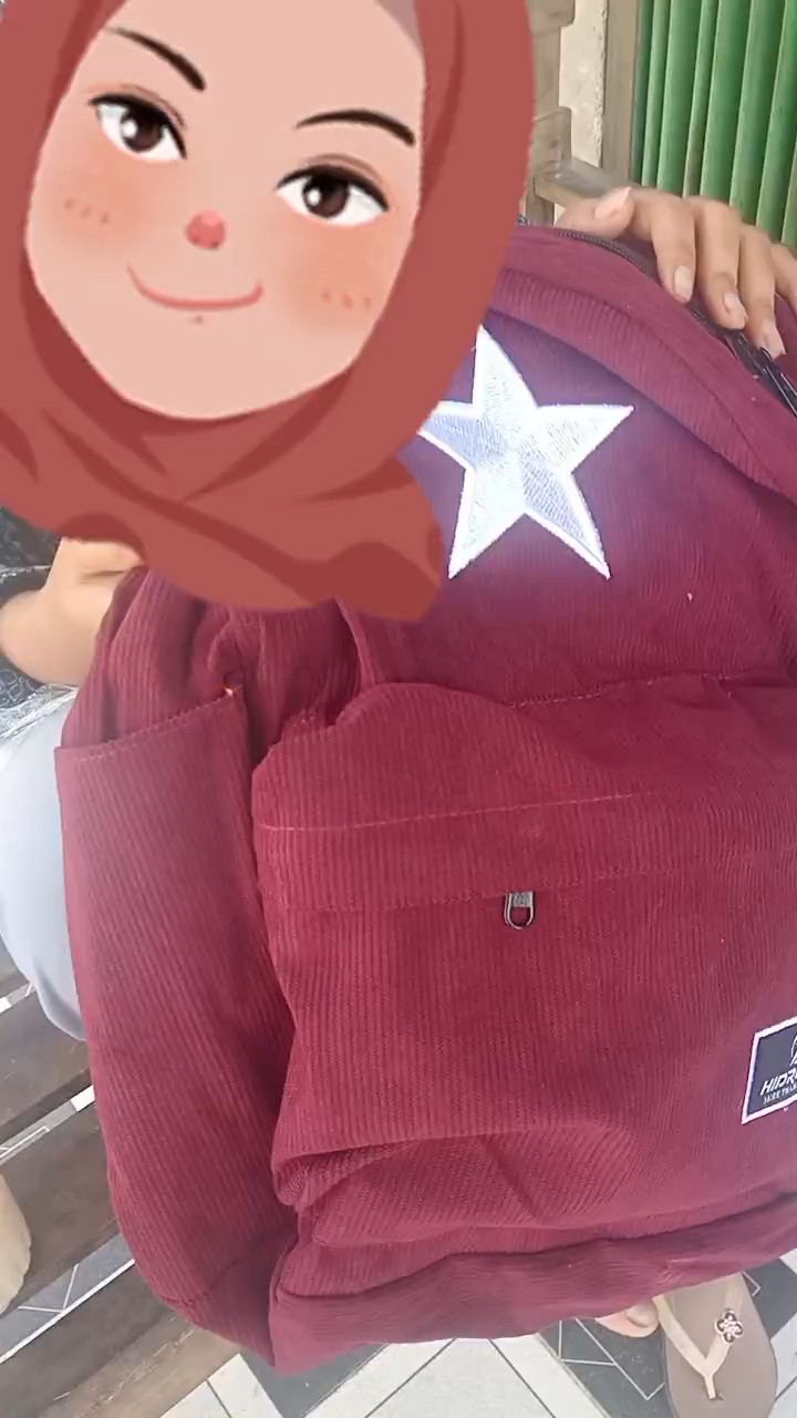 Tas Ransel Corduroy Unisex Dengan Slot Laptop - Foto ulasan pembeli
